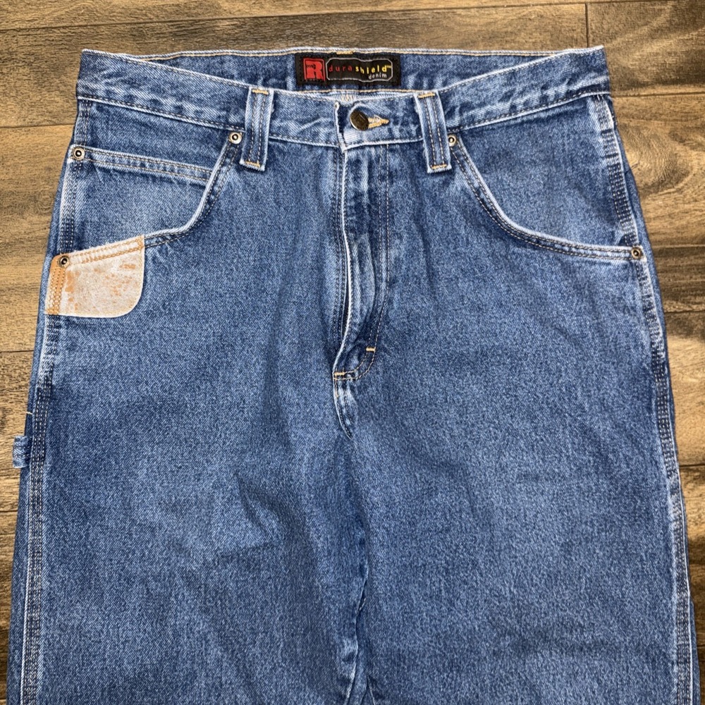 Wrangler Riggs Workwear Durashield Denim Dark Wash Jeans Carpenter Men's 32x34 - Picture 3 of 10